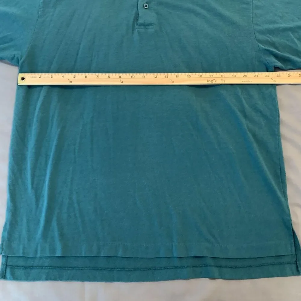 Vintage Levi's Polo Shirt Mens XL Teal Green Solid Knit Classic Casual‎ 80s 90s